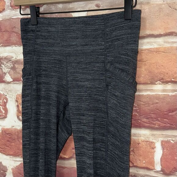 Athleta Pants Women's Small Gray White Heathered Gym Workout Lattice Leggings - Picture 4 of 9